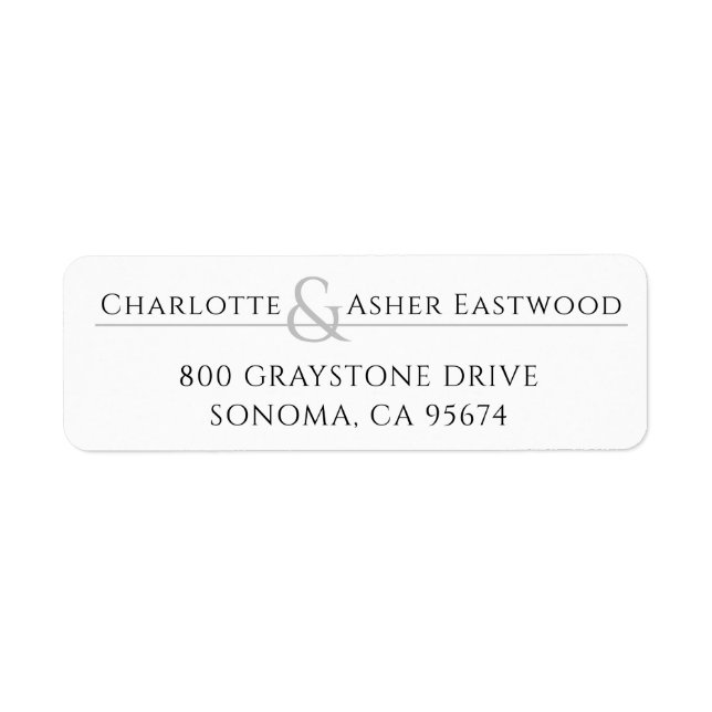 Elegant Couple Monogram Ampersand Return Address (Front)
