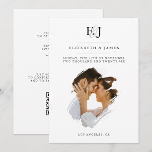 Elegant Couple Monogram Classic Wedding Invitation