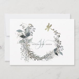 Elegant Couple Monogram Flat Note Card