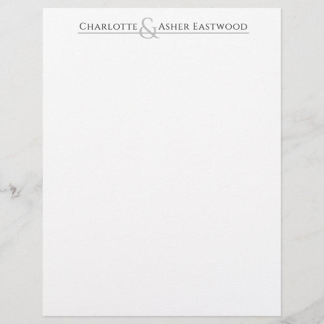 Elegant Couple Monogram With Ampersand Letterhead (Front)