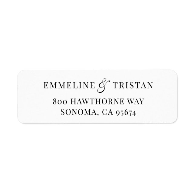 Elegant Couple Name Return Address (Front)