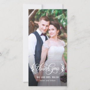 Elegant Couple Wedding Thank You Photo Cards