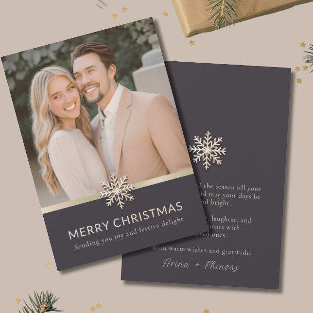 Elegant Couple's Christmas Flat Card (Creator Uploaded)