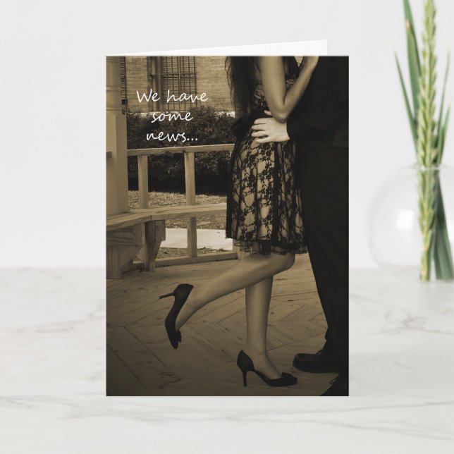 Elegant Couple's Elopement Announcement Card (Front)