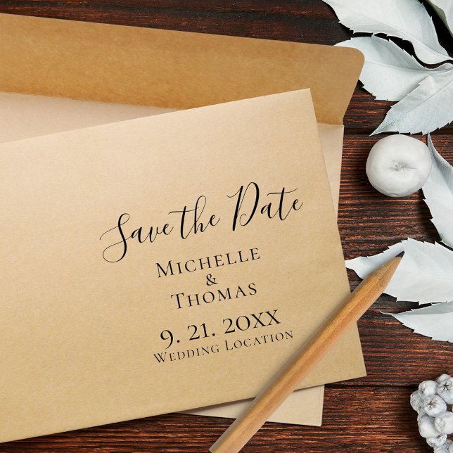 Elegant Couples Event Wedding Save the Date Rubber Stamp (Creator Uploaded)