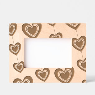 Elegant Couple's Heart Strings Etched Frames