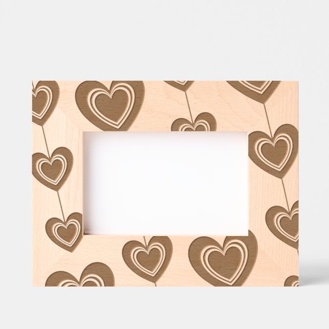 Elegant Couple's Heart Strings Etched Frames (Front)