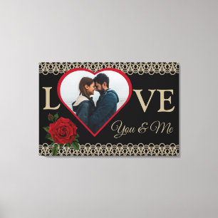 Elegant Couple's Love You & Me Stretched Canvas 