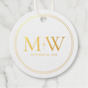 Elegant Couple's Monogram Wedding Favour Tags