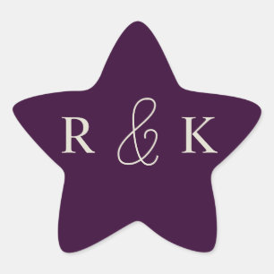 Elegant couples monogrammed star sticker