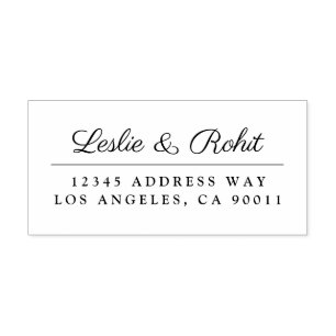 Elegant Couple's Name and Address Wedding Self-inking Stamp
