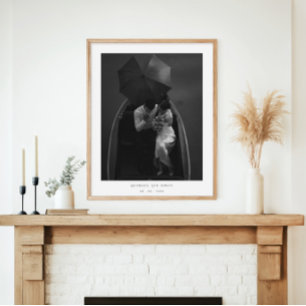 Elegant Couples Newlywed Modern Photo Wedding Poster