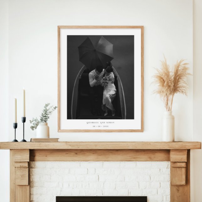 Elegant Couples Newlywed Modern Photo Wedding Poster (Creator Uploaded)