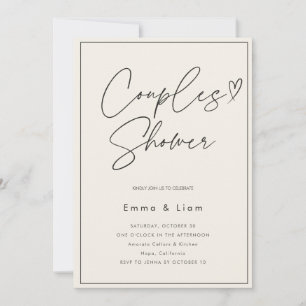 Elegant Couples Shower, Modern Minimalist Invitation