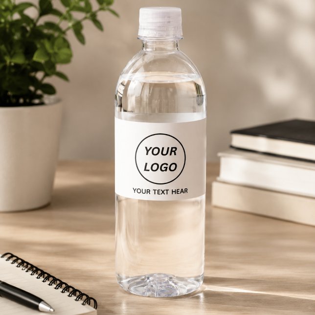 Elegant Couples Wedding Monogram Personalised Wate Water Bottle Label (Creator Uploaded)