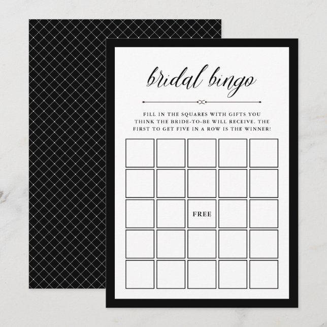 Elegant Couture | Bridal Shower Bingo Game Invitation (Front/Back)