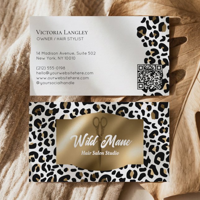 Elegant Couture Cheetah Leopard Print Luxury Brand Business Card (Elegant Couture Cheetah Leopard Print Luxury Brand Business Card)