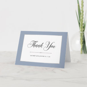 Elegant Couture Dusty Blue Thank You Card
