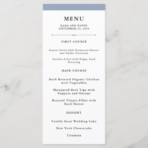 Elegant Couture   Dusty Blue Wedding Menu