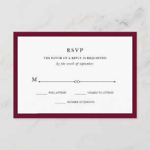 Elegant Couture Marsala RSVP Card
