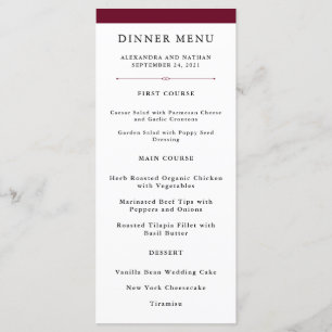 Elegant Couture   Marsala Wedding Menu
