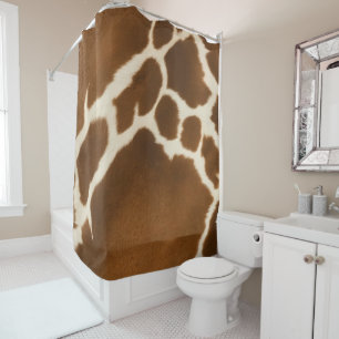 Elegant Cow Faux Leather Modern Collection Shower Curtain
