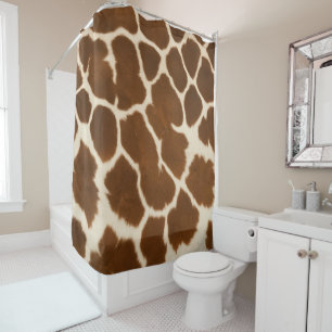 Elegant Cow Faux Leather Popular Collection Shower Curtain