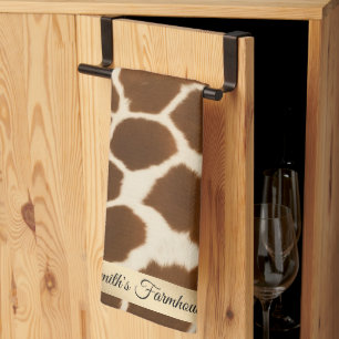 Elegant Cow Faux Leather Popular Collection Tea Towel