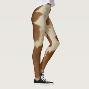 Elegant Cow Faux Leather Trendy Collection Leggings