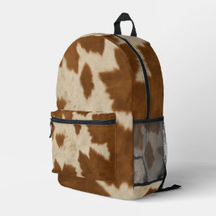 Elegant Cow Faux Leather Trendy Collection Printed Backpack