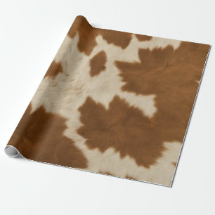 Elegant Cow Faux Leather Trendy Collection Wrapping Paper