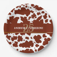 Elegant Cow Spots Print Farmer Wedding Anniversary