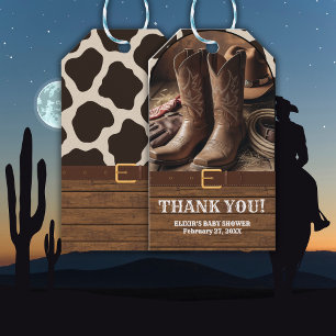 Elegant Cowgirl Boots Baby Shower Gift Tags