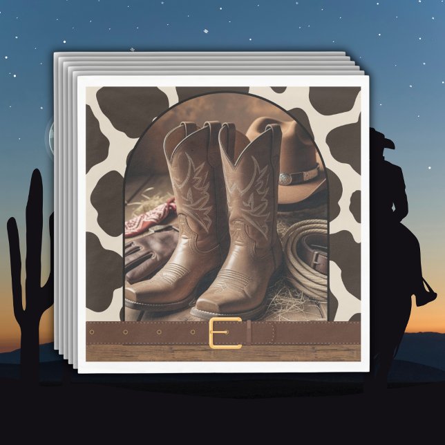 Elegant Cowgirl Boots Baby Shower Napkin (Creator Uploaded)