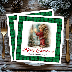 Elegant Cozy Holiday Scene Winter Scene Napkins