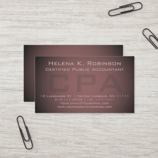 Elegant CPA Certified Public Accountant Business Card