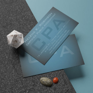 Elegant CPA Certified Public Accountant Teal Green Business Card