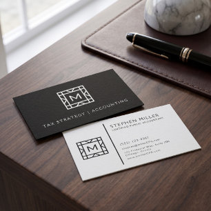 Elegant CPA Financial Advisor Design Business Card