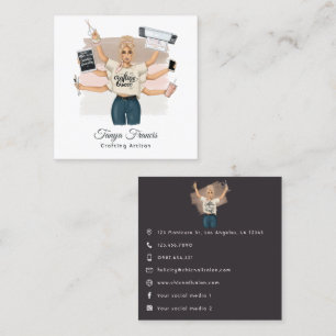 Elegant Crafting Queen Branding Design Square Business Card