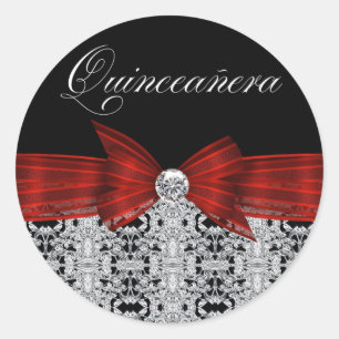 Elegant Cranberry Red Black Diamond Stickers