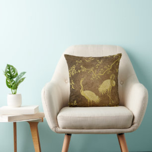 Elegant Cranes Art Pattern Colourful Crane Birds Cushion