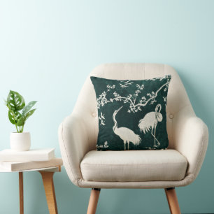 Elegant Cranes Art Pattern Colourful Crane Birds Cushion