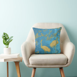 Elegant Cranes Art Pattern Colourful Crane Birds Cushion