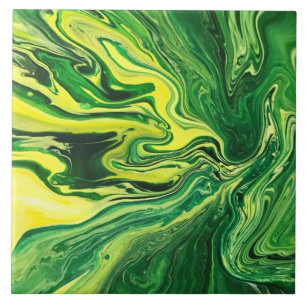 Elegant Crazy Agate 5 - Green Yellow Tile