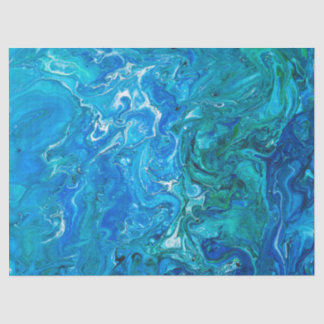 Elegant Crazy Lace Agate 2 - Blue Aqua Tissue Paper