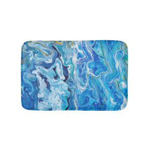 Elegant Crazy Lace Agate 6 - Ocean Blue Bath Mat
