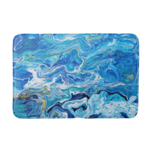 Elegant Crazy Lace Agate 6 - Ocean Blue Bath Mat