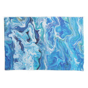 Elegant Crazy Lace Agate 6 - Ocean Blue Pillowcase