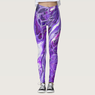 Elegant Crazy Lace Agate 7 - Ultra Violet Purple Leggings