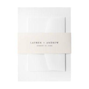 Elegant Cream and Black Wedding Invitation Belly B Band